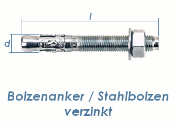 M6 x 55mm Bolzenanker verzinkt (1 Stk.)