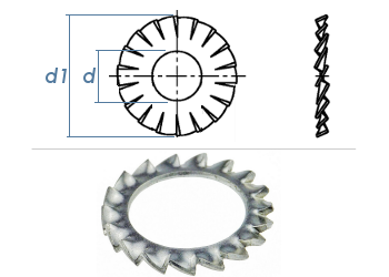 8,4mm Fächerscheiben Form AZ DIN6798 Stahl verzinkt (100 Stk.)