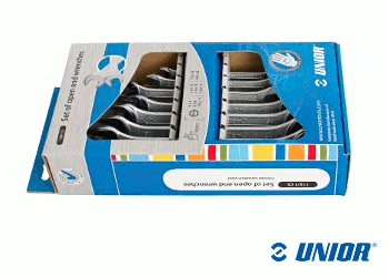 SW6 - 22 UNIOR Doppelgabelschlüssel 8-teiliges Set DIN3110 verchromt (1 Stk.)