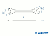 SW6 - 22 UNIOR Doppelgabelschlüssel 8-teiliges Set DIN3110 verchromt (1 Stk.)
