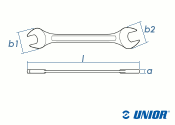 SW6 - 32 UNIOR Doppelgabelschlüssel 12-teiliges Set DIN3110 verchromt (1 Stk.)