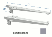 230 x 50mm Winkelträger 2-teilig weiss (1 Stk.)