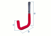 215 x 153 x 85mm Wandhaken U-Form rotgummiert  (1 Stk.)