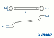 SW12 x 13 UNIOR Doppel-Ringschlüssel DIN838 verchromt  (1 Stk.)