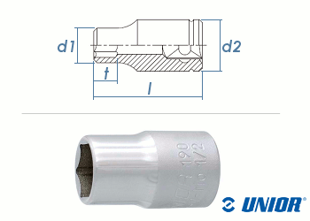 SW15 UNIOR Sechskant-Steckschlüssel mit 1/2" Antrieb verchromt  (1 Stk.)