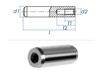 10 x 24mm Zylinderstift mit Innengewinde DIN 7979 - Tol. m6 (1 Stk.)