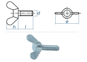 M6 x 20mm Flügelschrauben DIN316 Stahl verzinkt (1...