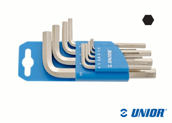 SW1,5 - 10 UNIOR Sechskant Stiftschlüsselset 9-teilig vernickelt (1 Stk.)