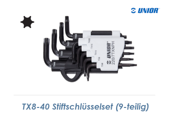 TX8 - TX40 UNIOR TX Stiftschlüsselset 9-teilig brüniert (1 Stk.)