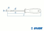 2,5 x 75mm UNIOR Schlitz-Schraubendreher mit 3K-Griff (1...