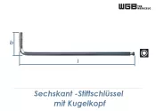SW2,5 x 112mm WGB Sechskant-Stiftschlüssel mit...