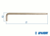 SW3 x 129mm UNIOR Sechskant Stiftschlüssel mit Kugelkopf vernickelt (1 Stk.)