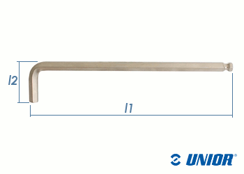 SW5 x 165mm UNIOR Sechskant Stiftschlüssel mit Kugelkopf vernickelt (1 Stk.)