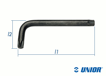 TX25 x 64,5mm UNIOR Stiftschlüssel brüniert (1 Stk.)