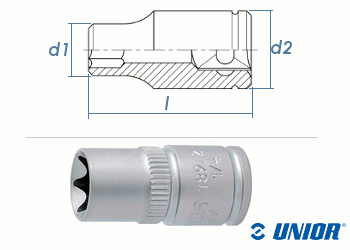 E10 UNIOR Außen TX Steckschlüssel mit 1/4" Antrieb verchromt (1 Stk.)