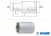 SW13 UNIOR Sechskant-Steckschlüssel mit 1/4"...