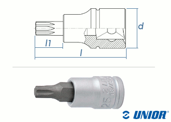 TX15 UNIOR TX Steckschlüssel mit 1/4" Antrieb verchromt (1 Stk.)