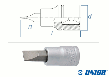 5,5mm UNIOR Schlitz Steckschlüssel mit 1/4" Antrieb verchromt (1 Stk.)