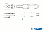 1/4" UNIOR Umschaltknarre 188.1/1ABI verriegelbar...