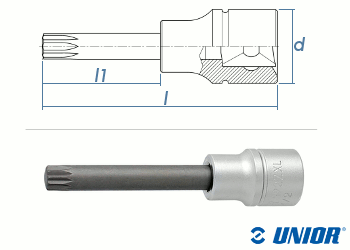 M8 UNIOR Vielzahn Steckschlüssel mit 1/2" Antrieb verchromt (1 Stk.)