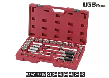 1/4" + 1/2" WGB Steckschlüssel Set 65-teilig 3930 verchromt (1 Stk.)