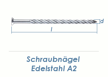 3,1 x 45mm Schraubnägel Edelstahl A2 (10 Stk.)