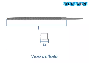 250mm BLU-DAN Vierkantfeile Bastard H1 (Grob) ohne Griff (1 Stk.)