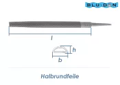 250mm BLU-DAN Halbrundfeile Bastard H1 (grob) ohne Griff...