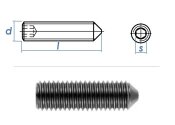 M5 x 8mm Gewindestift Spitze DIN914 Edelstahl A2 (10 Stk.)