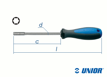 SW10 x 125mm UNIOR Sechskant Steckschlüssel mit 3K-Griff (1 Stk.)