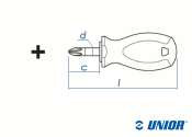 PH1 x 25mm UNIOR Kreuzschlitz-Schraubendreher kurz mit...