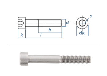 M16 x 140mm Zylinderschrauben DIN912 Edelstahl A2  (1 Stk.)