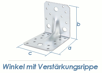 105 x 105 x 90mm Winkel verzinkt mit Verstärkungsrippe (1 Stk.)