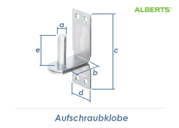 10 x 25 x 90mm Aufschraubklobe verzinkt (1 Stk.)