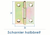 41 x 33mm Scharnier halbbreit gelb verzinkt (1 Stk.)