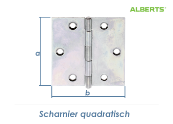 31 x 31mm Scharnier quadratisch verzinkt (1 Stk.)