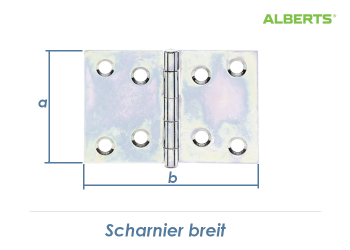 50 x 74mm Scharnier breit verzinkt (1 Stk.)