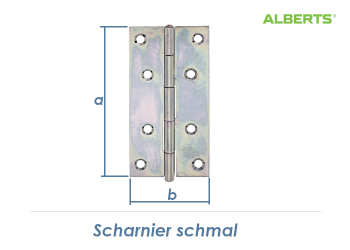 100 x 49mm Scharnier schmal verzinkt (1 Stk.)