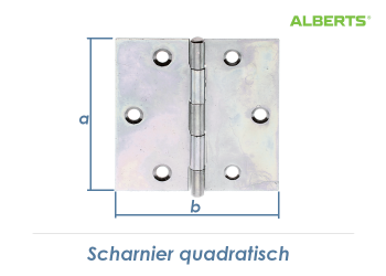 51 x 51mm Scharnier quadratisch verzinkt (1 Stk.)