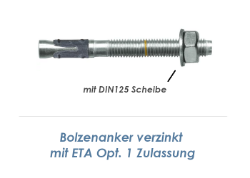 M12 x 100mm Bolzenanker verzinkt - ETA Opt. 1 (1 Stk.)