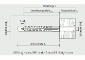 10 x 240mm Multifunktionsrahmendübel inkl. TX40 Schraube (1 Stk.)