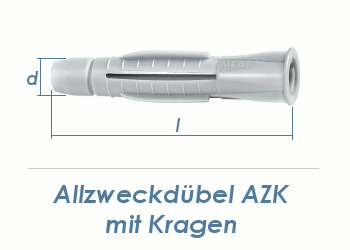 6 x 38mm Allzweckdübel mit Kragen (10 Stk.)