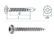 6 x 80mm Spanplattenschraube Panhead VG TX30 Stahl...