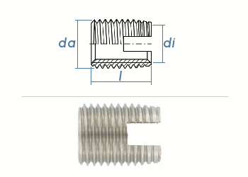 M12 x 22mm Gewindeeinsatz Edelstahl (1 Stk.)