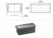 70 x 30mm / WS:1-3mm Lamellenstopfen rechteckig PE...