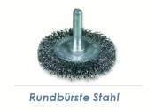 50 x 8-10 x 0,3mm Schaft-Rundbürste gewellt Einzeldraht Stahl (1 Stk.)