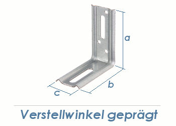 70 x 70 x 30mm Verstellwinkel geprägt verzinkt (1 Stk.)