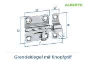 33 x 35mm Grendelriegel mit Knopfgriff verzinkt (1 Stk.)