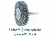 100 x 8-10 x 0,3mm Schaft-Rundbürste gewellt Einzeldraht Edelstahl (1 Stk.)