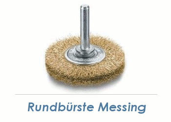 100 x 8-10 x 0,2mm Schaft-Rundbürste gewellt Einzeldraht Messing (1 Stk.)
